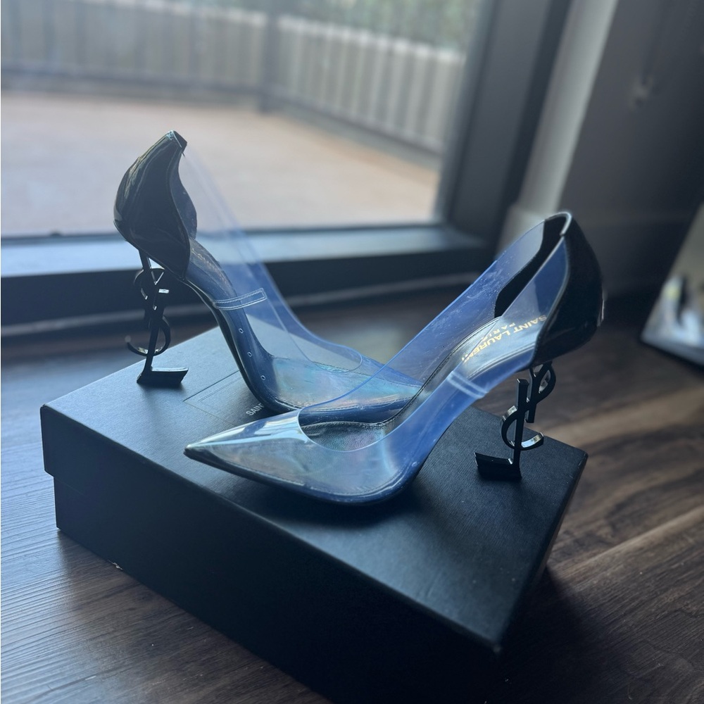 Saint Laurent Black and Clear Heels